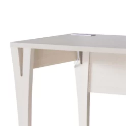 Wooden Desk With 1 Drawer And Side Shelf Cream And Brown -CYMAX Sales 2738157 3 L