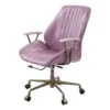 Office Chair With Leather Seat And Channel Stitching Pink -CYMAX Sales 2738605 L