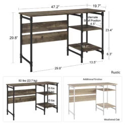 UrbanPro Modern / Contemporary Single Pedestal Desk In Rustic 14 UrbanPro Modern / Contemporary Single Pedestal Desk In Rustic -CYMAX Sales 2740293 7 L
