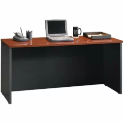 Catania Modern / Contemporary Wood Computer Desk In Classic Cherry/Black Accents 8 Catania Modern / Contemporary Wood Computer Desk In Classic Cherry/Black Accents -CYMAX Sales 2740479 1 L