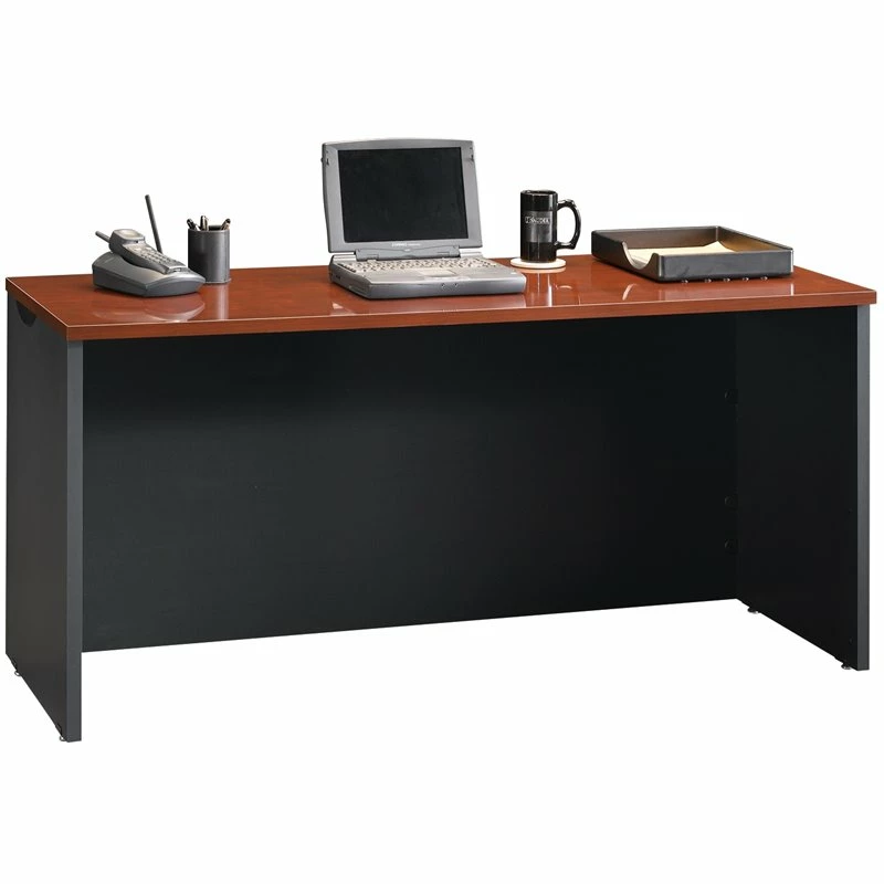 Catania Modern / Contemporary Wood Computer Desk In Classic Cherry/Black Accents 5 Catania Modern / Contemporary Wood Computer Desk In Classic Cherry/Black Accents - Image 3