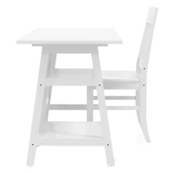 UrbanPro Modern Wood 2-Piece Writing Desk And Chair Set In White -CYMAX Sales 2743290 2 L
