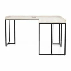 UrbanPro Modern Wood Corner Computer Desk With USB In White Finish -CYMAX Sales 2743292 2 L