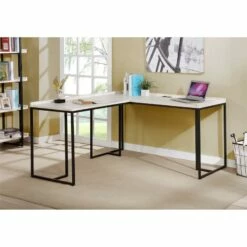 UrbanPro Modern Wood Corner Computer Desk With USB In White Finish -CYMAX Sales 2743292 3 L