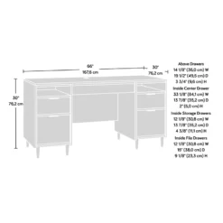 Sauder Clifford Place Engineered Wood Executive Desk In Grand Walnut 35 Sauder Clifford Place Engineered Wood Executive Desk In Grand Walnut -CYMAX Sales 2743855 16 L