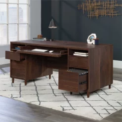 Sauder Clifford Place Engineered Wood Executive Desk In Grand Walnut 21 Sauder Clifford Place Engineered Wood Executive Desk In Grand Walnut -CYMAX Sales 2743855 2 L