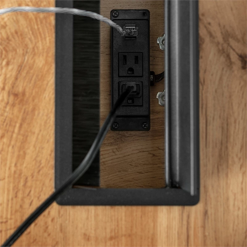 Urbanpro Farmhouse 59"W Desk With Drawers In Nordik Oak/Brown 8 Urbanpro Farmhouse 59"W Desk With Drawers In Nordik Oak/Brown - Image 6