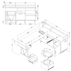 Urbanpro 59.5"W Engineered Wood L-Shaped Desk In Nordik Oak/Brown -CYMAX Sales 2746113 4 L