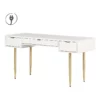 Urbanpro Mid-Century 59.5"W Engineered Wood Desk In White/Gold Finish 1 Urbanpro Mid-Century 59.5"W Engineered Wood Desk In White/Gold Finish -CYMAX Sales 2746116 L
