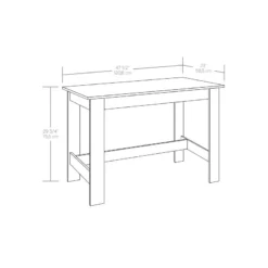 Pemberly Row Engineered Wood Writing Desk In Silver Sycamore/Brown -CYMAX Sales 2747685 1 L