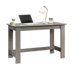 Pemberly Row Engineered Wood Writing Desk In Silver Sycamore/Brown -CYMAX Sales 2747685 2 L