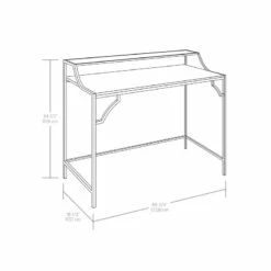 Pemberly Row Engineered Wood Writing Desk In Sindoori Mango/Natural -CYMAX Sales 2747697 1 L