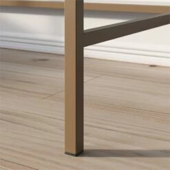 Pemberly Row Engineered Wood Writing Desk In Sindoori Mango/Natural -CYMAX Sales 2747697 7 L