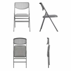 Pemberly Row Modern Ultra Comfort Folding Chair In Gray (4-pack) -CYMAX Sales 2748330 2 L