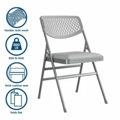 Pemberly Row Modern Ultra Comfort Folding Chair In Gray (4-pack) -CYMAX Sales 2748330 3 L