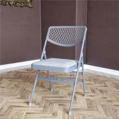 Pemberly Row Modern Ultra Comfort Folding Chair In Gray (4-pack) -CYMAX Sales 2748330 4 L