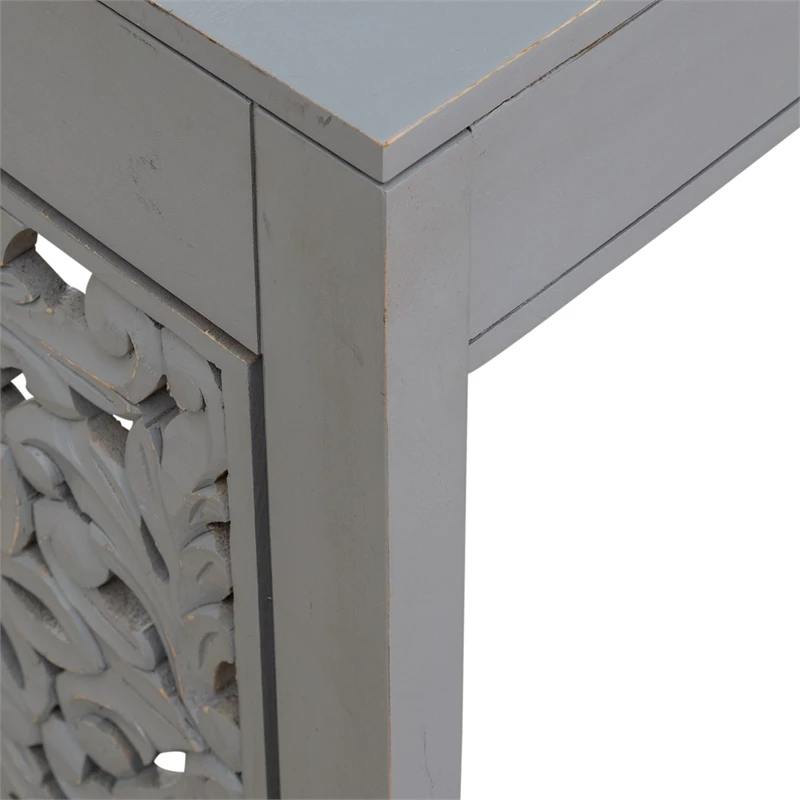 Trellis Lane 1-Drawer Wood Accent Writing Desk In Gray 10 Trellis Lane 1-Drawer Wood Accent Writing Desk In Gray - Image 8