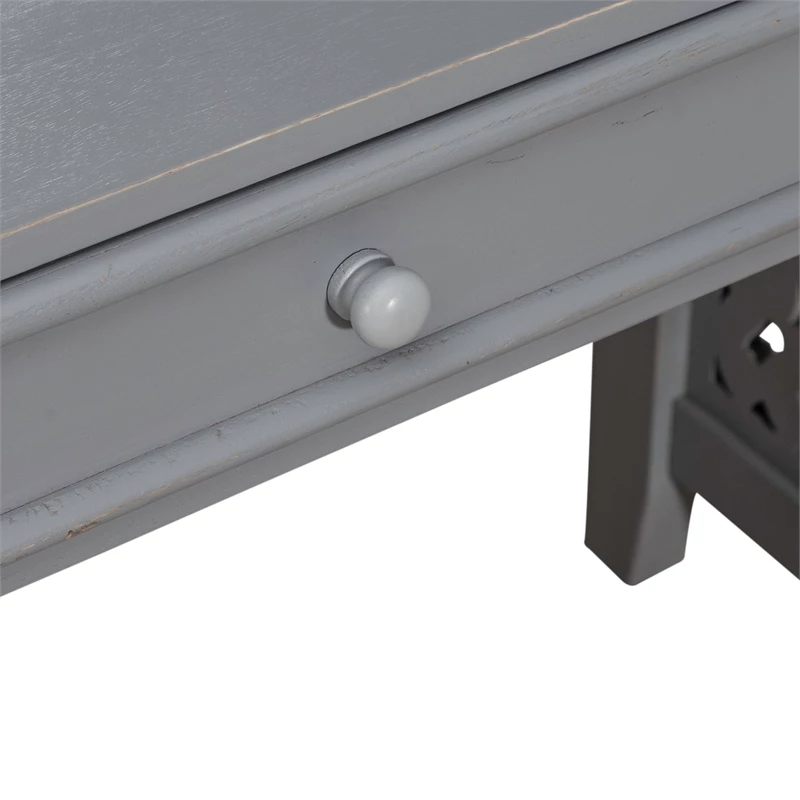 Trellis Lane 1-Drawer Wood Accent Writing Desk In Gray 11 Trellis Lane 1-Drawer Wood Accent Writing Desk In Gray - Image 9