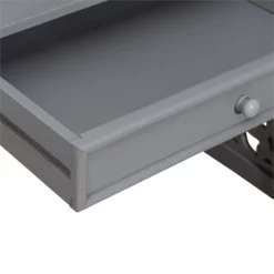 Trellis Lane 1-Drawer Wood Accent Writing Desk In Gray 22 Trellis Lane 1-Drawer Wood Accent Writing Desk In Gray -CYMAX Sales 2750621 9 L