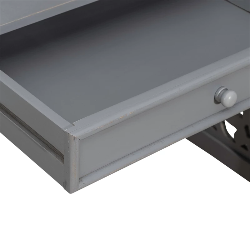 Trellis Lane 1-Drawer Wood Accent Writing Desk In Gray 12 Trellis Lane 1-Drawer Wood Accent Writing Desk In Gray - Image 10