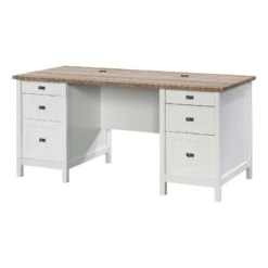 UrbanPro Modern Engineered Wood Executive Desk In White Finish