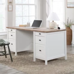 UrbanPro Modern Engineered Wood Executive Desk In White Finish -CYMAX Sales 2753572 4 L