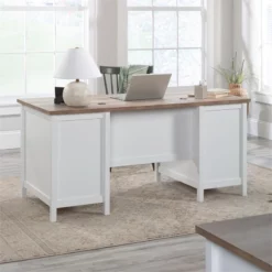 UrbanPro Modern Engineered Wood Executive Desk In White Finish -CYMAX Sales 2753572 6 L