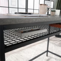 UrbanPro Modern Engineered Wood Writing Desk In Slate Gray Finish -CYMAX Sales 2753586 9 L