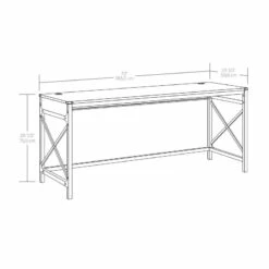 UrbanPro Engineered Wood 72"x24" Table Desk In Carbon Oak Finish -CYMAX Sales 2753608 1 L