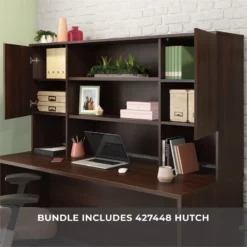 UrbanPro Engineered Wood 72"x24" Desk With Hutch Bundle In Noble Elm / Brown -CYMAX Sales 2753622 3 L
