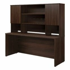UrbanPro Engineered Wood 72"x24" Desk With Hutch Bundle In Noble Elm / Brown