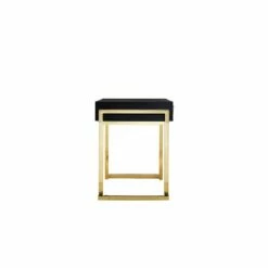 UrbanPro Stainless Steel Desk In Black Ash Veneer & Gold Finish -CYMAX Sales 2756145 4 L