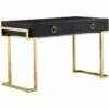 UrbanPro Stainless Steel Desk In Black Ash Veneer & Gold Finish 1 UrbanPro Stainless Steel Desk In Black Ash Veneer & Gold Finish -CYMAX Sales 2756145 L