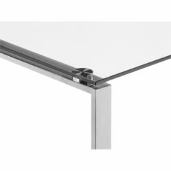 UrbanPro Modern Polished Steel Metal & Tempered Glass Desk In Silver -CYMAX Sales 2756146 4 L