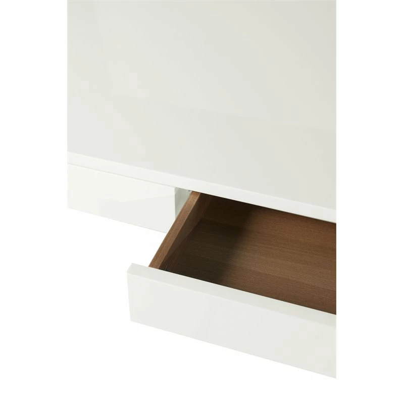 UrbanPro Modern Gloss Lacquer & High Polished Steel Metal Desk In White 5 UrbanPro Modern Gloss Lacquer & High Polished Steel Metal Desk In White - Image 3