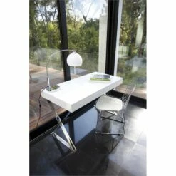 UrbanPro Modern Gloss Lacquer & High Polished Steel Metal Desk In White 11 UrbanPro Modern Gloss Lacquer & High Polished Steel Metal Desk In White -CYMAX Sales 2756148 4 L