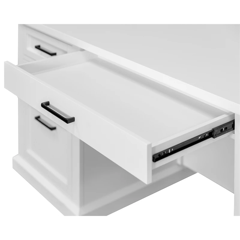 Modern Wood Executive Desk Office Desk Fully Assembled White 14 Modern Wood Executive Desk Office Desk Fully Assembled White - Image 12