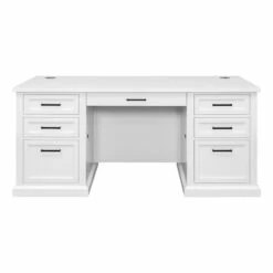 Modern Wood Executive Desk Office Desk Fully Assembled White 16 Modern Wood Executive Desk Office Desk Fully Assembled White -CYMAX Sales 2760062 2 L
