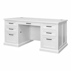 Modern Wood Executive Desk Office Desk Fully Assembled White 17 Modern Wood Executive Desk Office Desk Fully Assembled White -CYMAX Sales 2760062 3 L