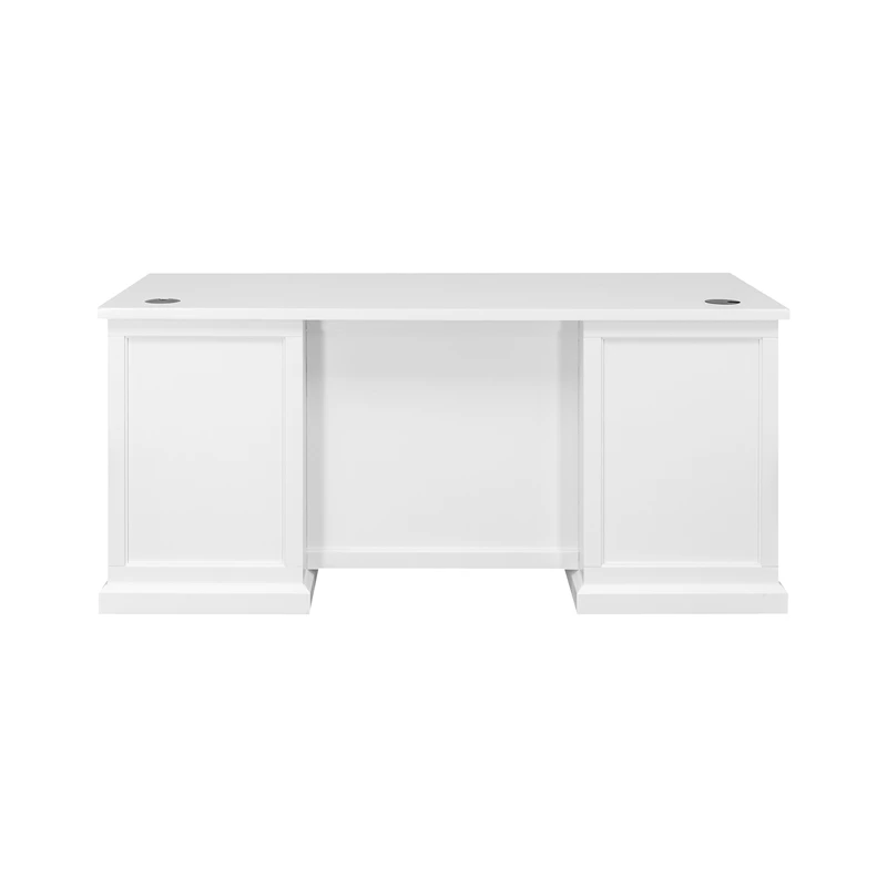Modern Wood Executive Desk Office Desk Fully Assembled White 7 Modern Wood Executive Desk Office Desk Fully Assembled White - Image 5