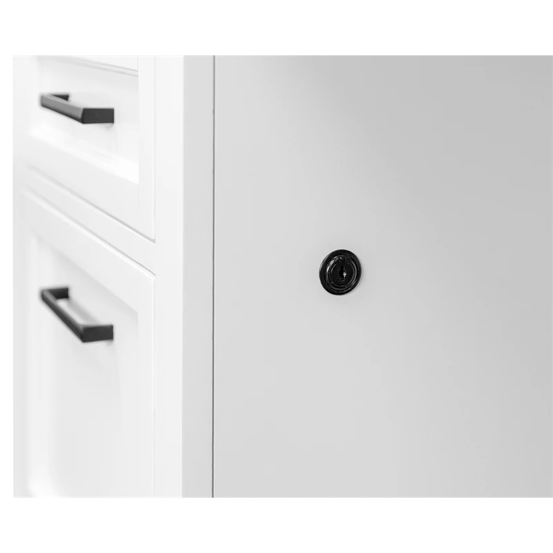 Modern Wood Executive Desk Office Desk Fully Assembled White 11 Modern Wood Executive Desk Office Desk Fully Assembled White - Image 9