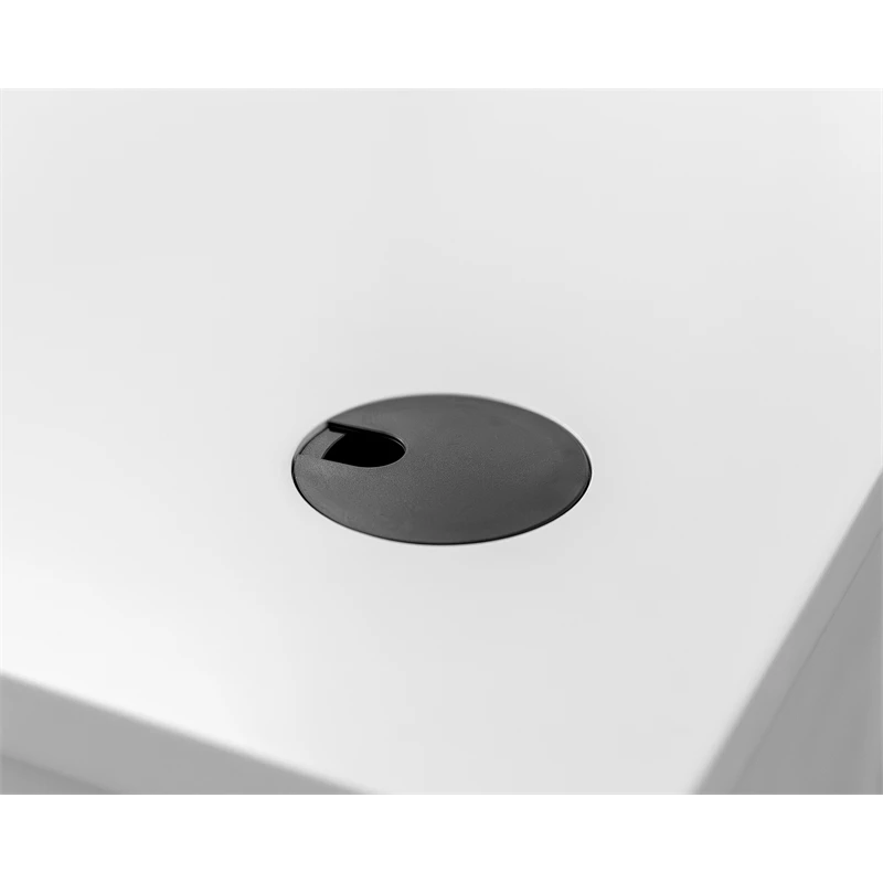 Modern Wood Executive Desk Office Desk Fully Assembled White 12 Modern Wood Executive Desk Office Desk Fully Assembled White - Image 10