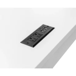 Modern Electric Sit/Stand L-Desk And Return Height Wood Desk White -CYMAX Sales 2760066 10 L