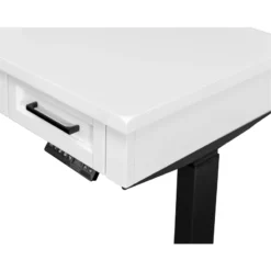 Modern Electric Sit/Stand L-Desk And Return Height Wood Desk White -CYMAX Sales 2760066 6 L