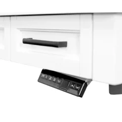 Modern Electric Sit/Stand L-Desk And Return Height Wood Desk White -CYMAX Sales 2760066 9 L