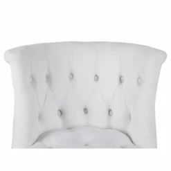 Pemberly Row Velvet Office Chair With Adjustable 360 Degree Swivel In White 24 Pemberly Row Velvet Office Chair With Adjustable 360 Degree Swivel In White -CYMAX Sales 2761535 10 L