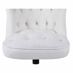 Pemberly Row Velvet Office Chair With Adjustable 360 Degree Swivel In White 26 Pemberly Row Velvet Office Chair With Adjustable 360 Degree Swivel In White -CYMAX Sales 2761535 12 L