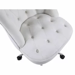 Pemberly Row Velvet Office Chair With Adjustable 360 Degree Swivel In White 27 Pemberly Row Velvet Office Chair With Adjustable 360 Degree Swivel In White -CYMAX Sales 2761535 13 L