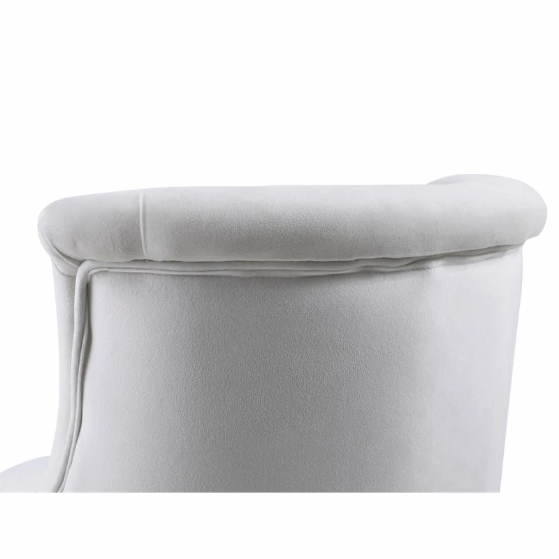 Pemberly Row Velvet Office Chair With Adjustable 360 Degree Swivel In White 9 Pemberly Row Velvet Office Chair With Adjustable 360 Degree Swivel In White - Image 7