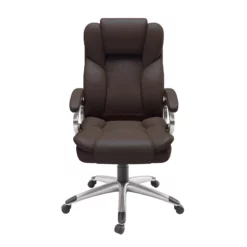 Leon Espresso Brown Fabric Upholstered Executive Office Chair -CYMAX Sales 2762056 3 L
